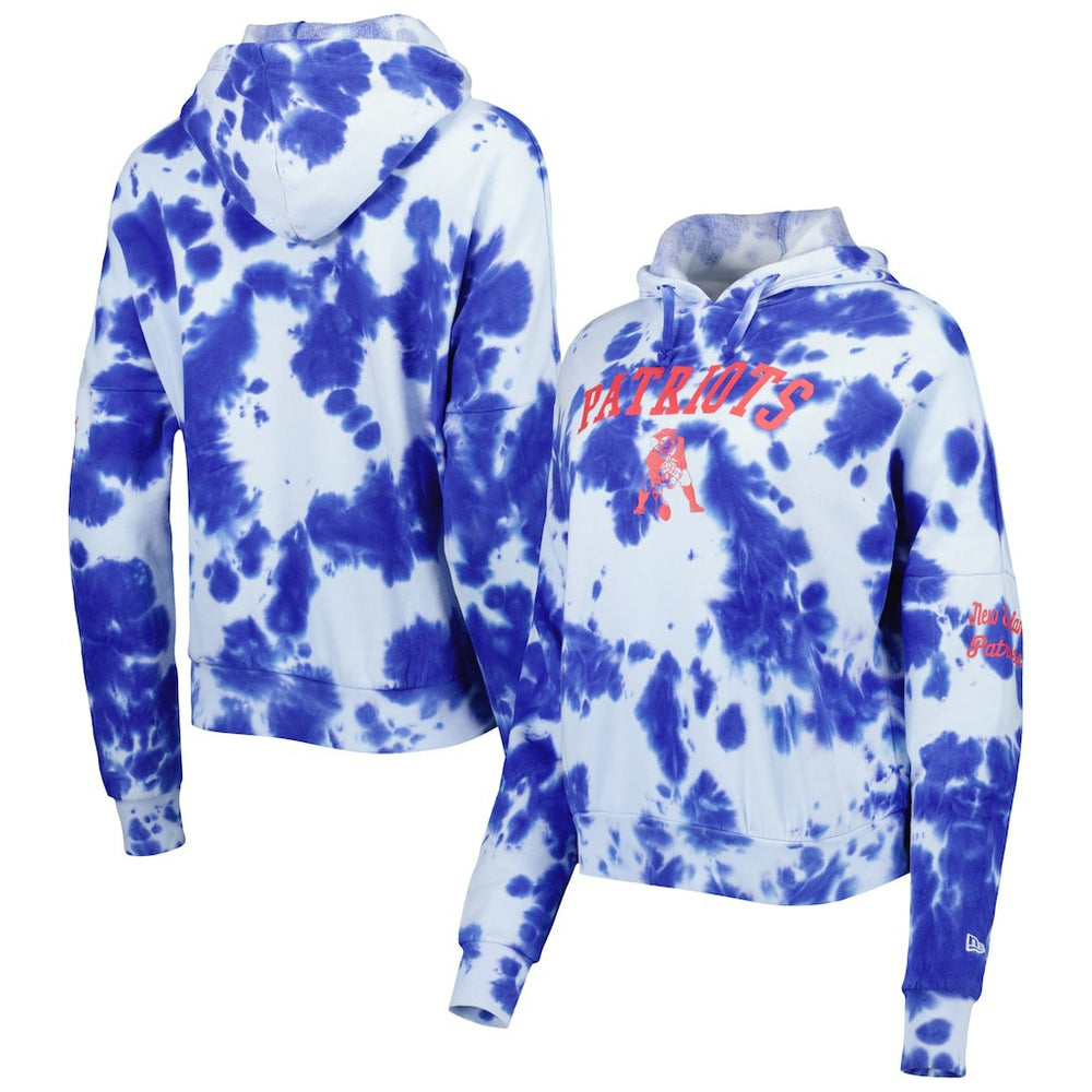 New England Patriots New Era Women's Cloud Dye Fleece Pullover Hoodie