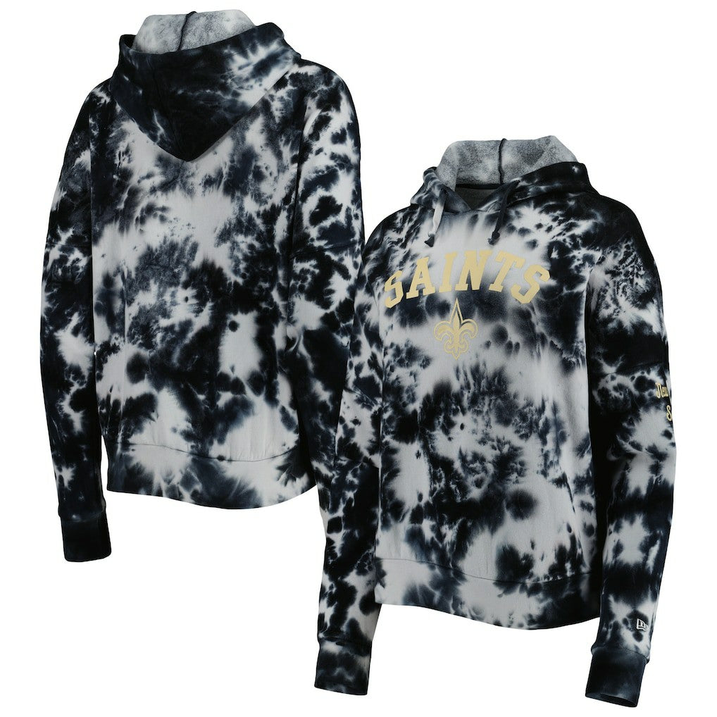 New Orleans Saints New Era Women's Cloud Dye Fleece Pullover Hoodie