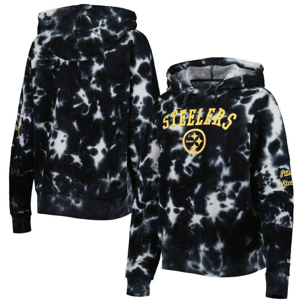 Pittsburgh Steelers New Era Women's Cloud Dye Fleece Pullover Hoodie