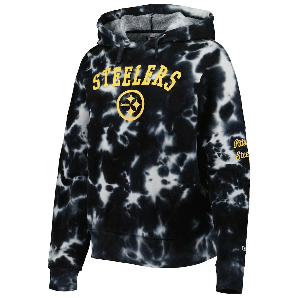 Pittsburgh Steelers New Era Women's Cloud Dye Fleece Pullover Hoodie