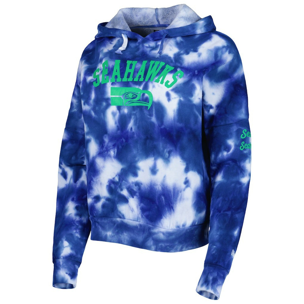 Seattle Seahawks New Era Women's Cloud Dye Fleece Pullover Hoodie