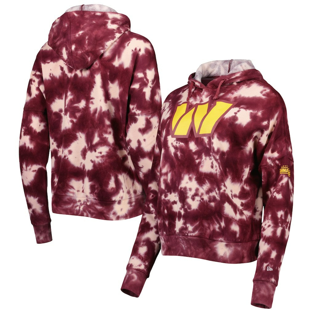 Washington Commanders New Era Women's Cloud Dye Fleece Pullover Hoodie
