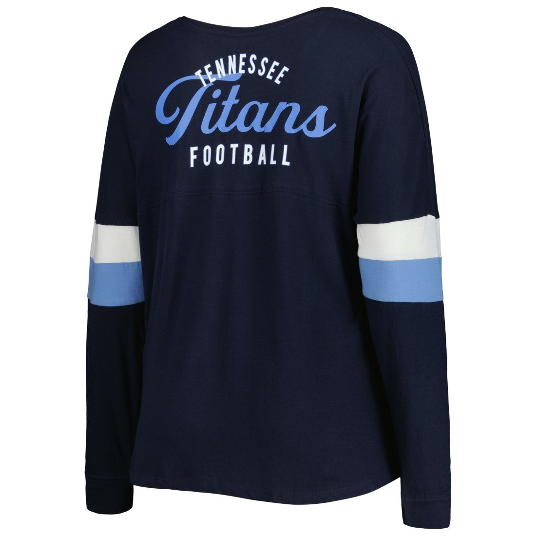 Tennessee Titans New Era Women's Plus Size Athletic Varsity Lace-Up V-Neck Long Sleeve T-Shirt