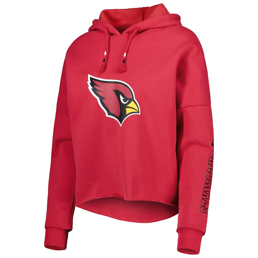 Arizona Cardinals New Era Women's Foil Sleeve Pullover Hoodie