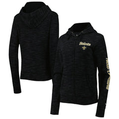 New Orleans Saints New Era Women's Reverse Space-Dye Full-Zip Hoodie
