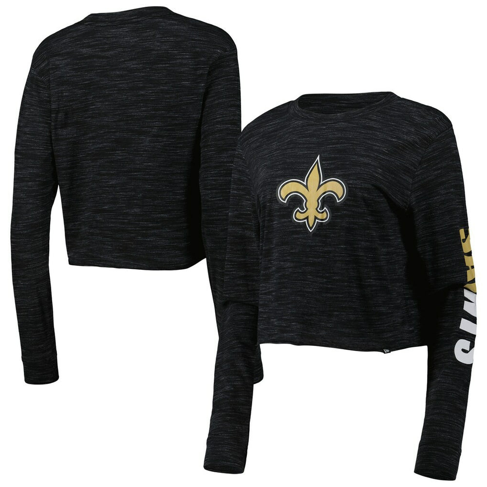 New Orleans Saints New Era Women's Crop Long Sleeve T-Shirt