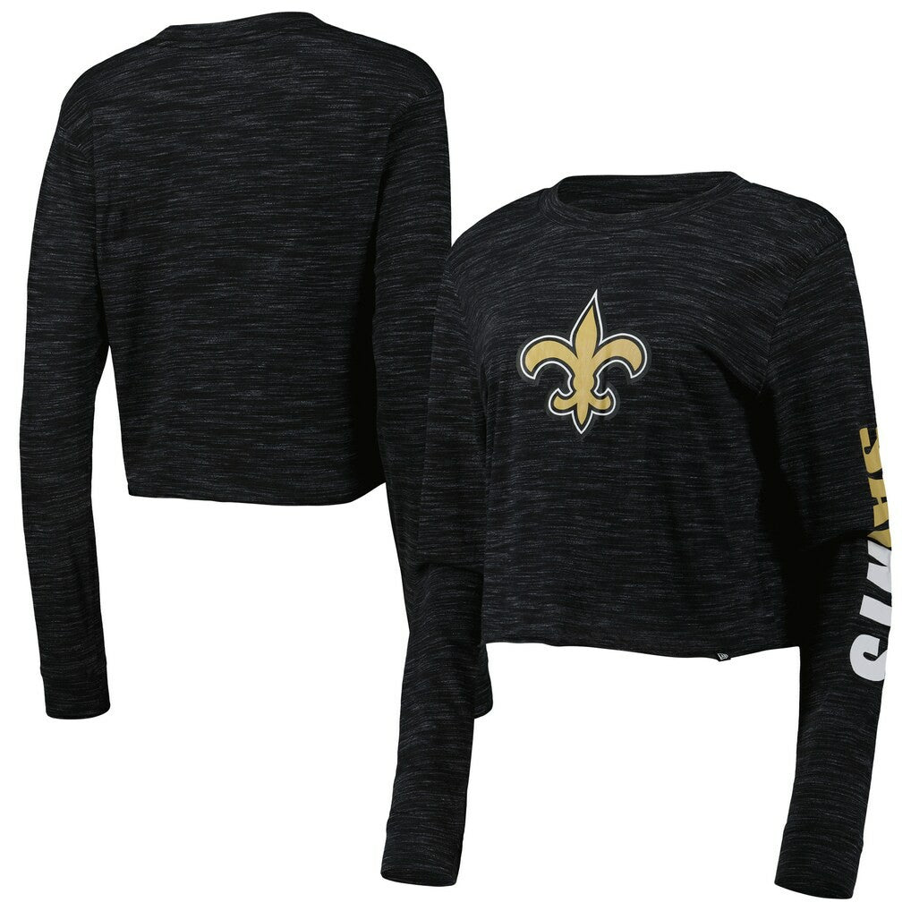 New Orleans Saints New Era Women's Crop Long Sleeve T-Shirt