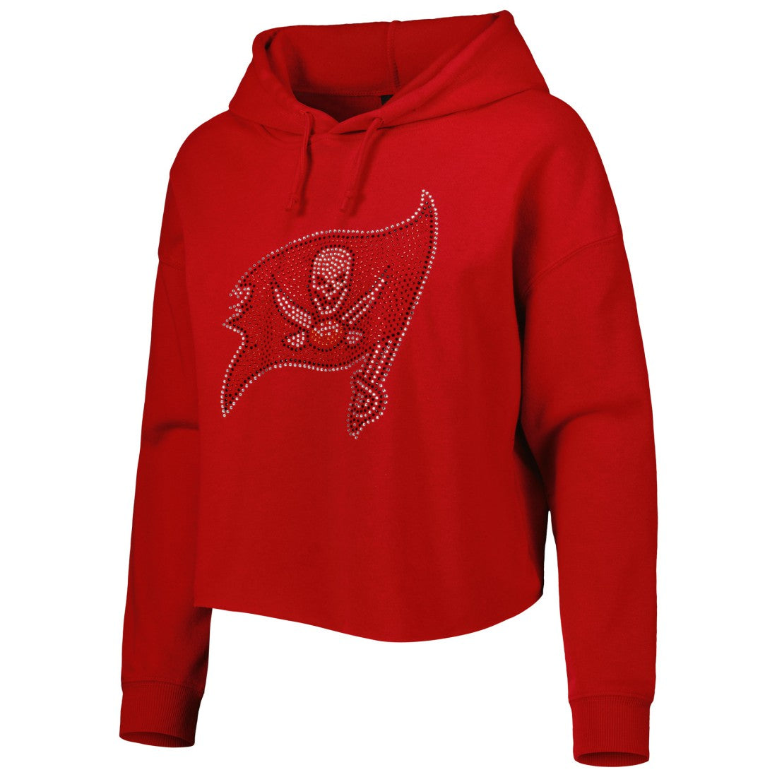 Tampa Bay Buccaneers  Cuce Women's Crystal Logo Cropped Pullover Hoodie