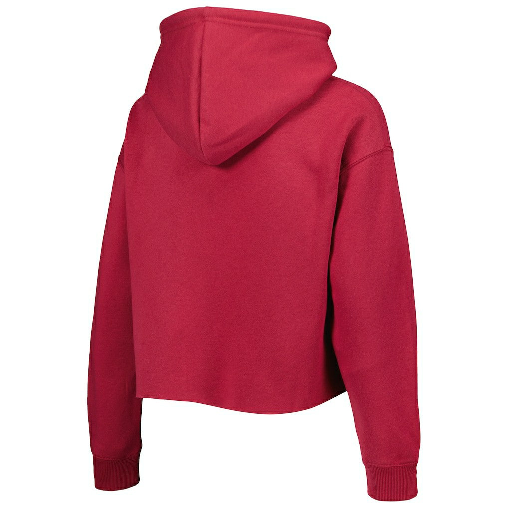 Arizona Cardinals  Cuce Women's Crystal Logo Cropped Pullover Hoodie
