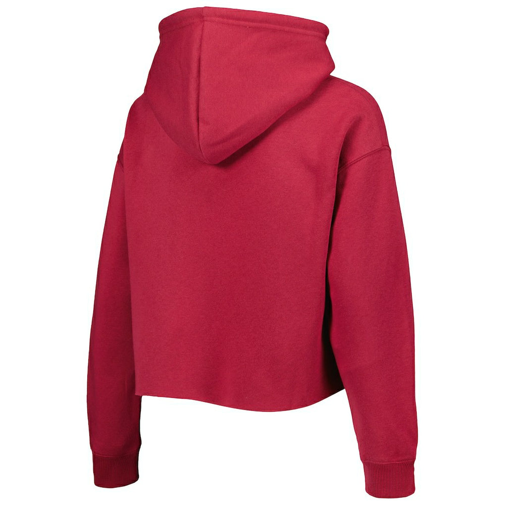Arizona Cardinals  Cuce Women's Crystal Logo Cropped Pullover Hoodie
