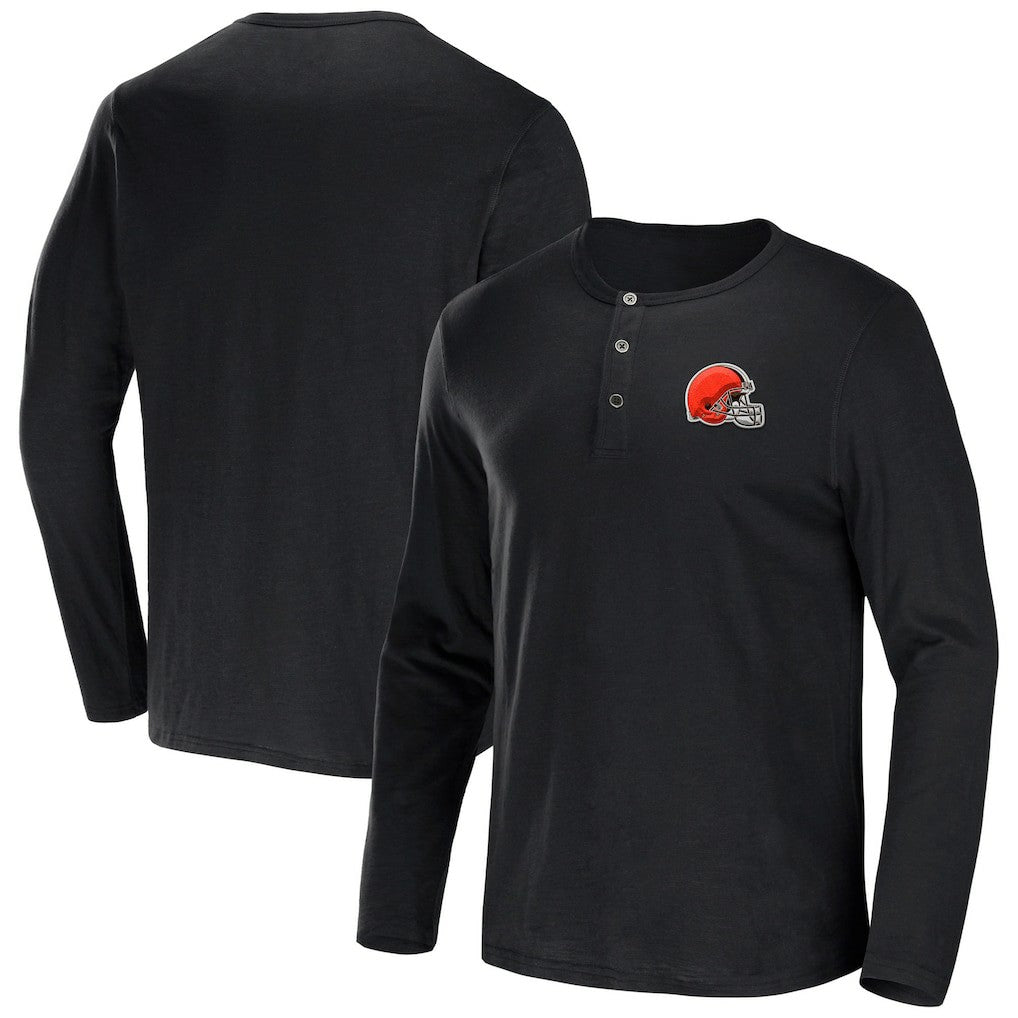 Cleveland Browns Fanatics NFL x Darius Rucker Collection Slub Jersey Henley Long Sleeve T-Shirt