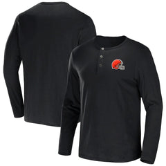 Cleveland Browns Fanatics NFL x Darius Rucker Collection Slub Jersey Henley Long Sleeve T-Shirt