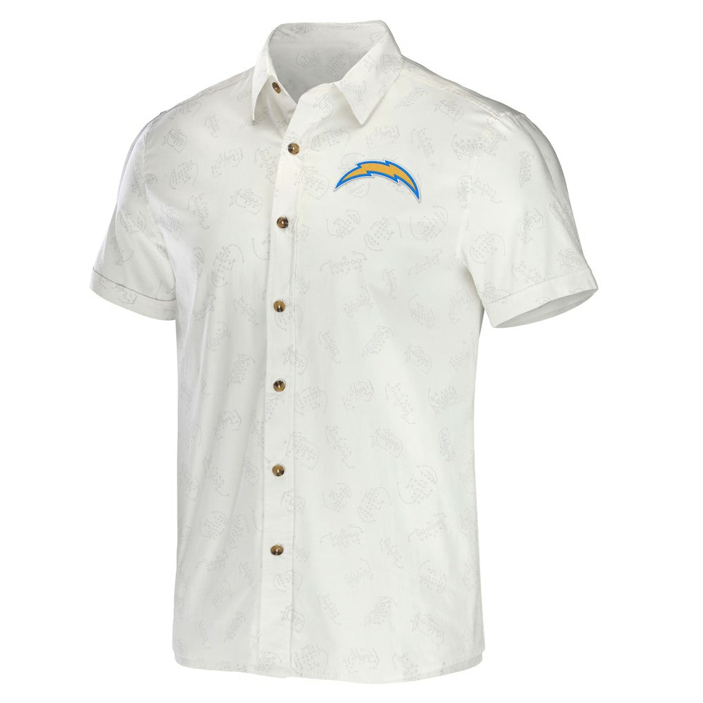 Los Angeles Chargers Fanatics NFL x Darius Rucker Collection Woven Button-Up T-Shirt