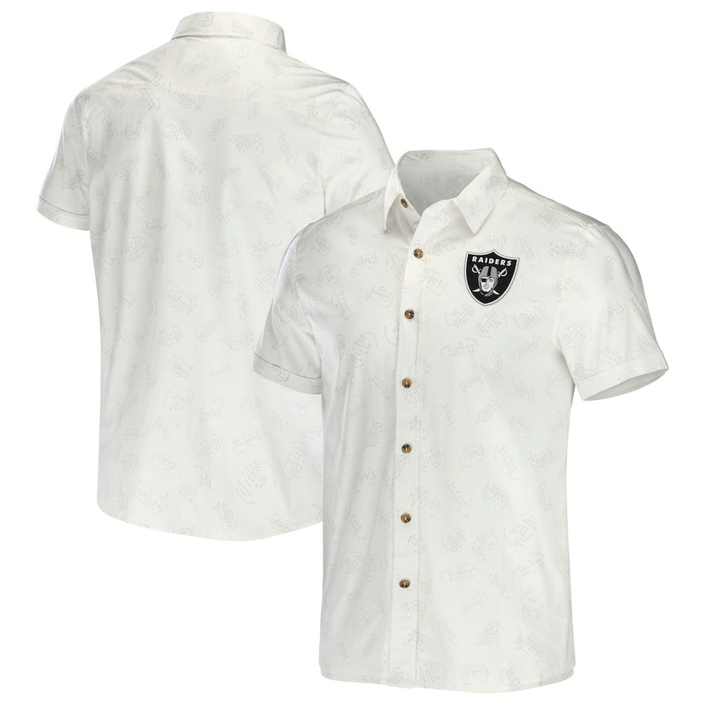 Las Vegas Raiders Fanatics NFL x Darius Rucker Collection Woven Button-Up T-Shirt