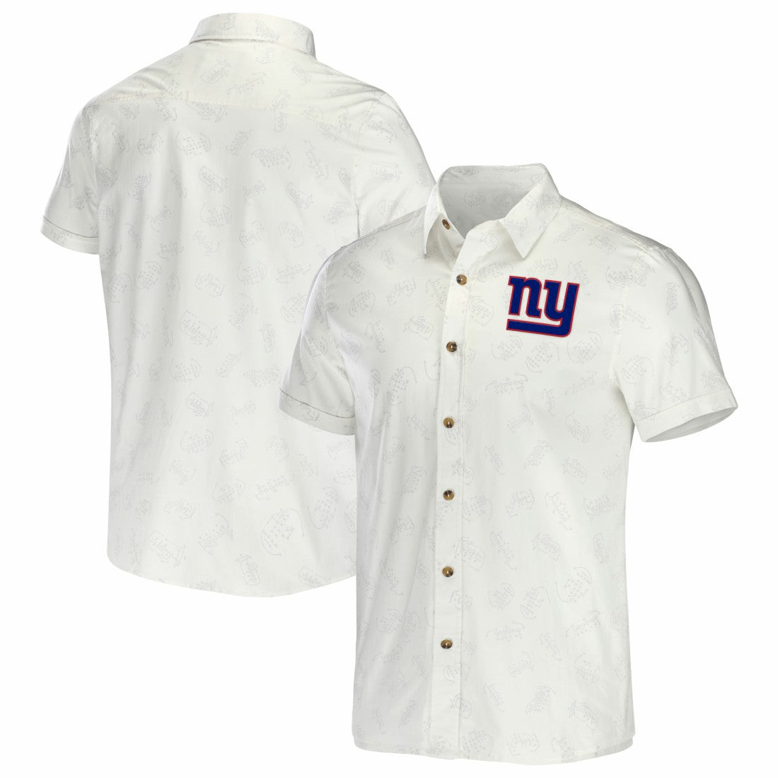New York Giants Fanatics NFL x Darius Rucker Collection Woven Button-Up T-Shirt