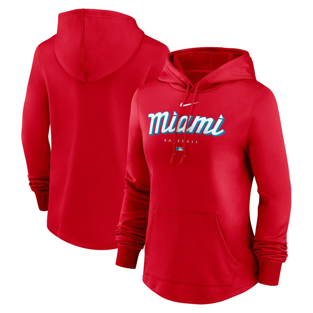 Miami Marlins Nike Women's City Connect Pregame Performance Pullover Hoodie | MLB Discount