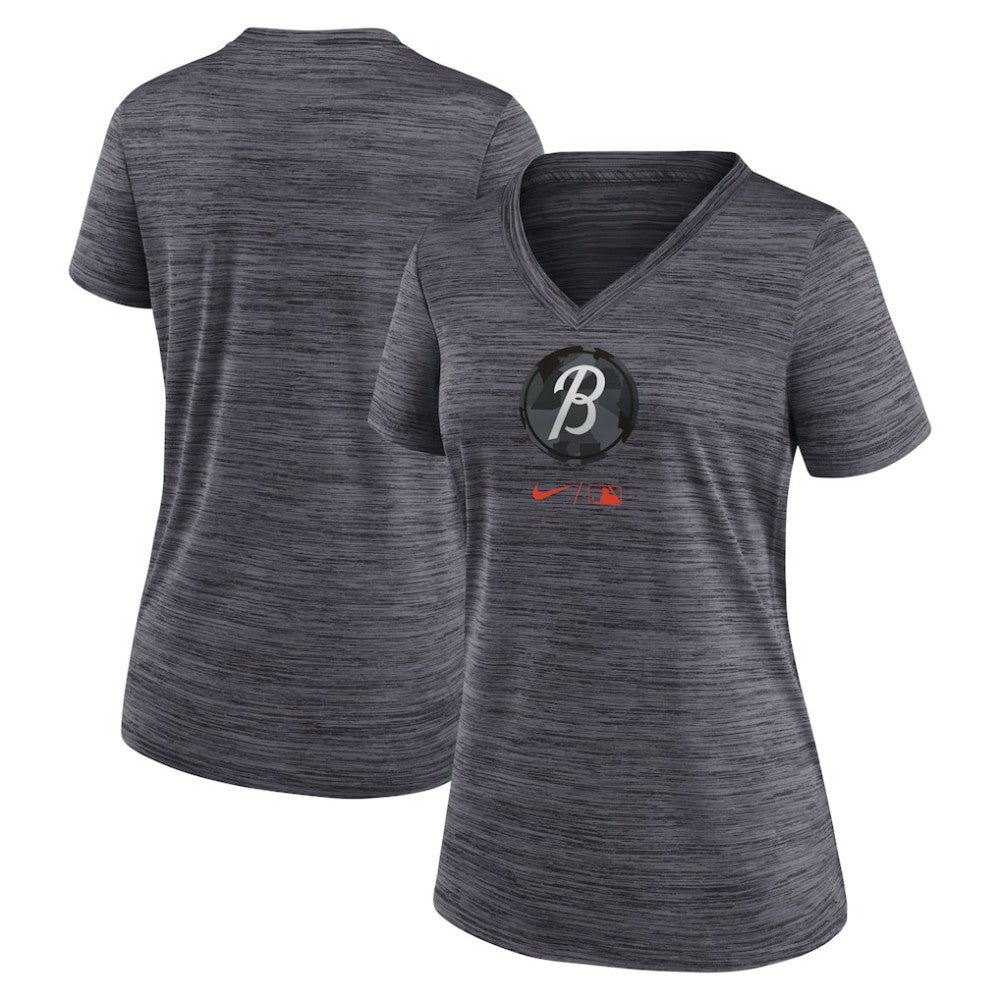 Baltimore Orioles Nike Women's City Connect Velocity Practice Performance V-Neck T-Shirt | MLB Online