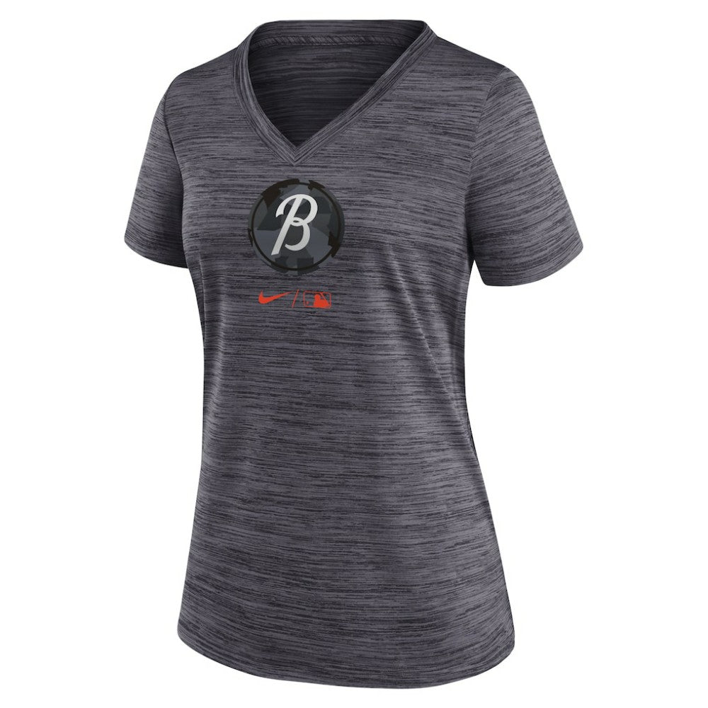 Baltimore Orioles Nike Women's City Connect Velocity Practice Performance V-Neck T-Shirt | MLB Online