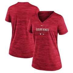 Miami Marlins Nike Women's City Connect Velocity Practice Performance V-Neck T-Shirt | MLB New