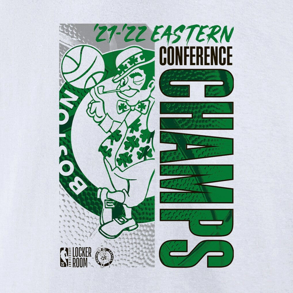 Boston Celtics Women's 2022 Eastern Conference Champions Plus Size Locker Room V-Neck T-Shirt For Sale