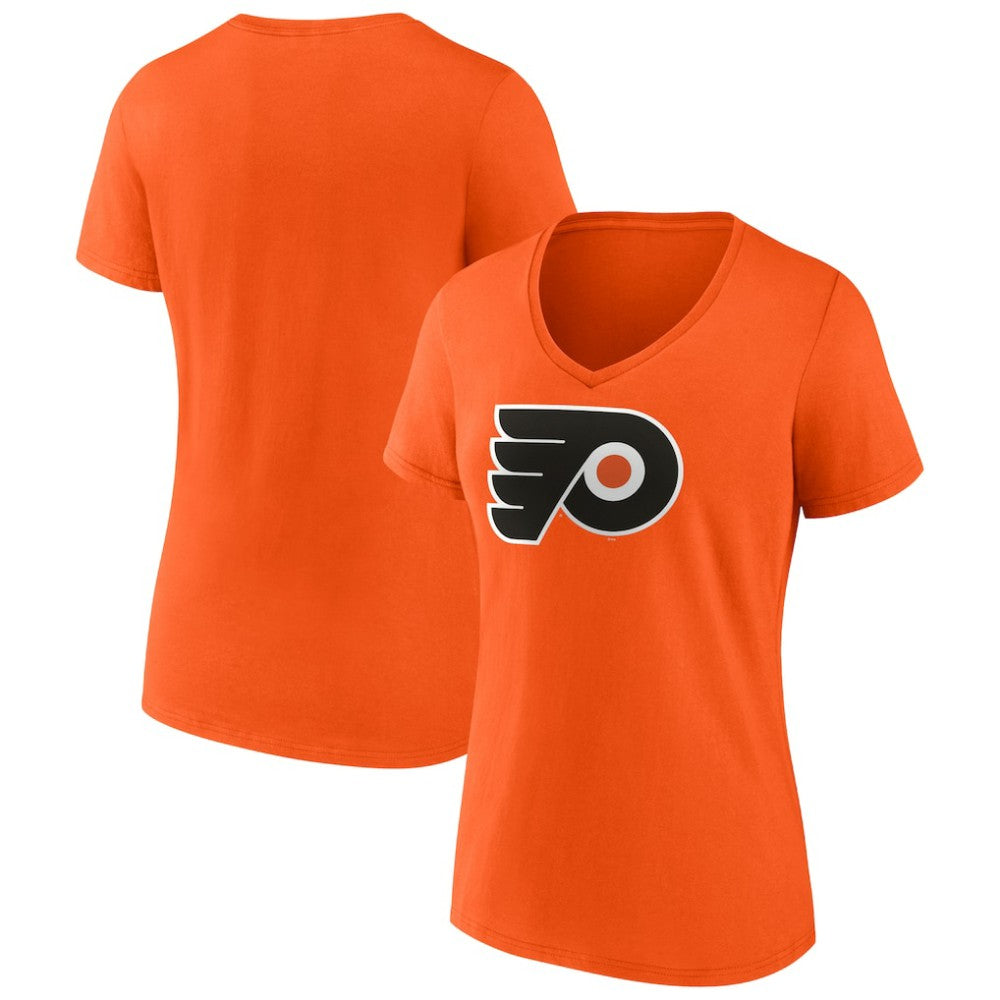 Philadelphia Flyers Fanatics Women's Primary Logo Team V-Neck T-Shirt For Sale