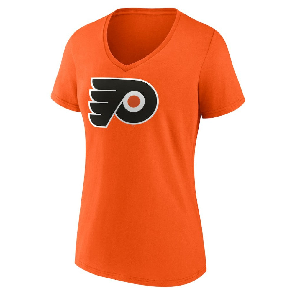 Philadelphia Flyers Fanatics Women's Primary Logo Team V-Neck T-Shirt For Sale