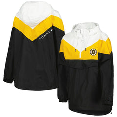 Boston Bruins Tommy Hilfiger Women's Staci Half-Zip Windbreaker Jacket Outlet