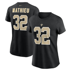 New Orleans Saints Nike Tyrann Mathieu  Women's Player Name & Number T-Shirt