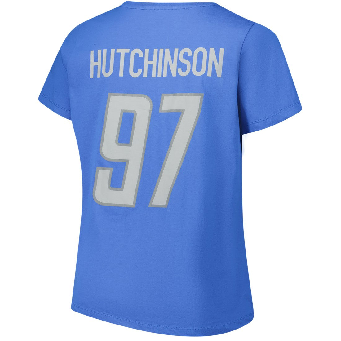 Detroit Lions  Aidan Hutchinson  Women's Plus Size Fair Catch Name & Number Scoop Neck T-Shirt
