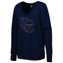 Tennessee Titans  Cuce Women's Deep V-Neck Pullover Sweatshirt