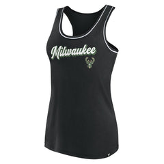 Milwaukee Bucks Women's Wordmark Logo Racerback Tank Top New