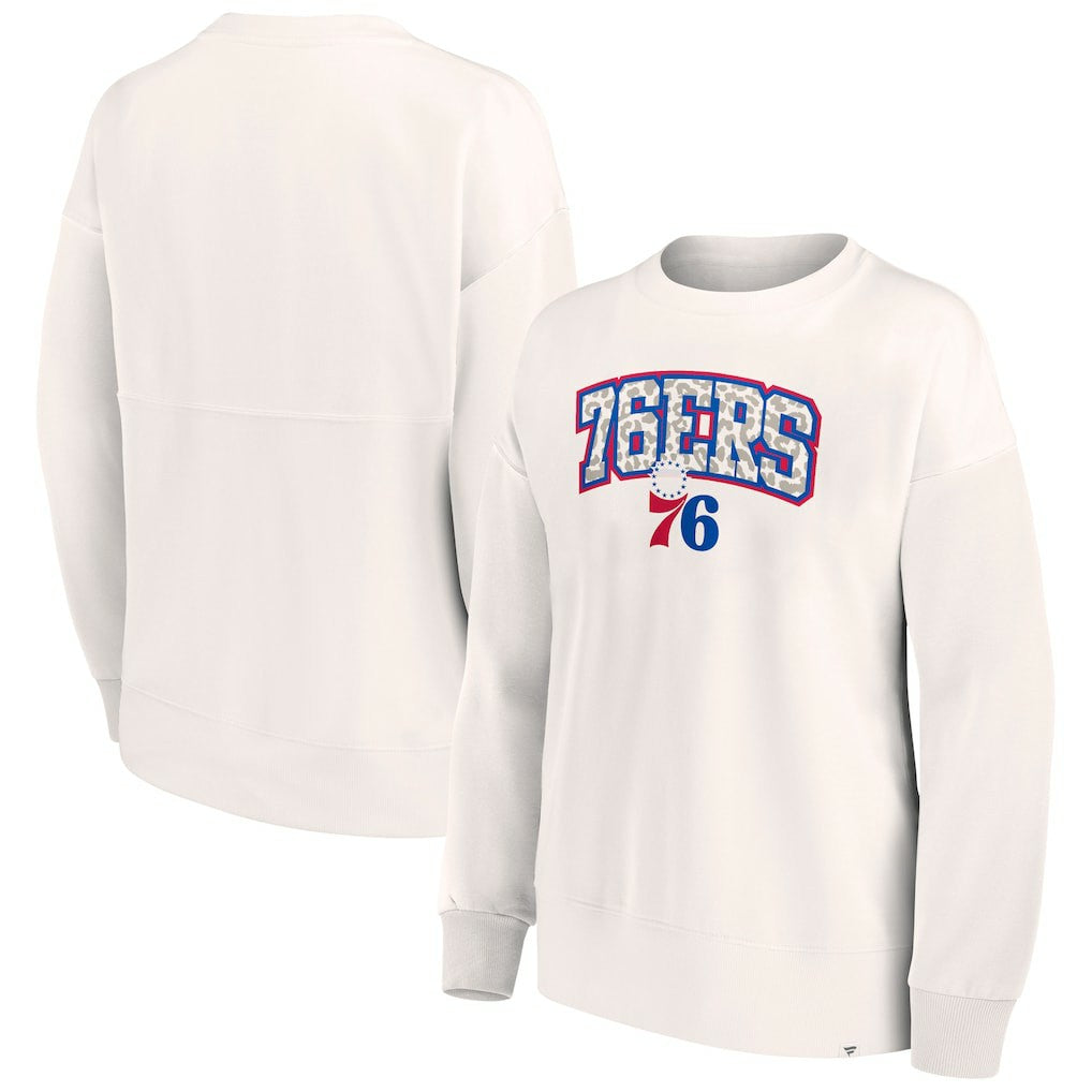 Philadelphia 76ers Women's Tonal Leopard Pullover Sweatshirt Outlet