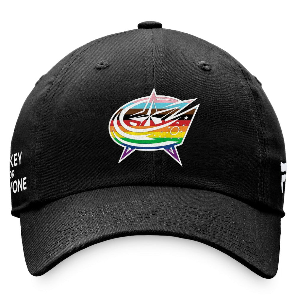 Columbus Blue Jackets Fanatics Team Logo Pride Adjustable Hat On Sale