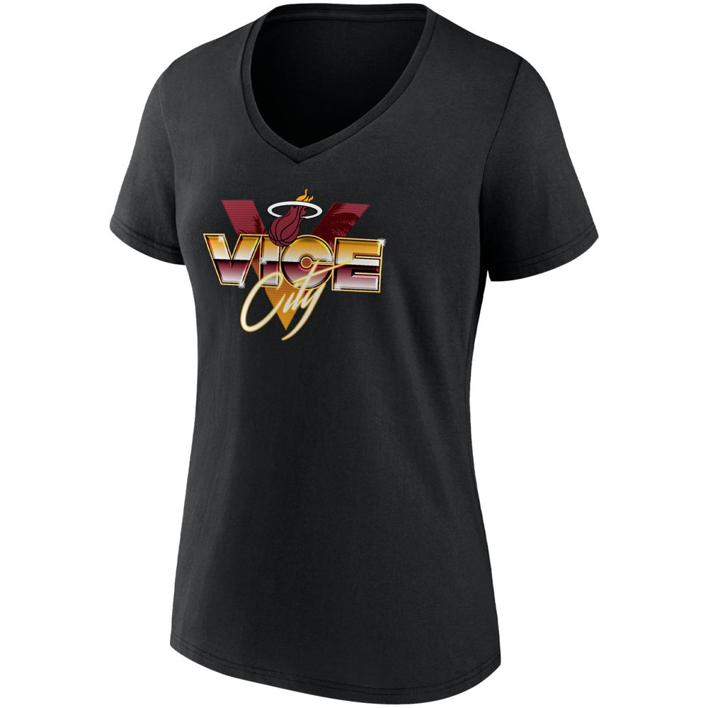 Miami Heat Women's Hometown Collection Vice City V-Neck T-Shirt On Sale