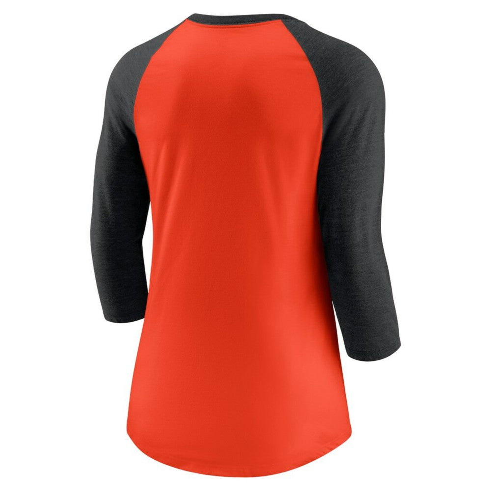 San Francisco Giants Nike Women's Next Up Tri-Blend Raglan 3/4-Sleeve T-Shirt | MLB New