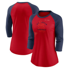 St. Louis Cardinals Nike Women's Next Up Tri-Blend Raglan 3/4-Sleeve T-Shirt | MLB New