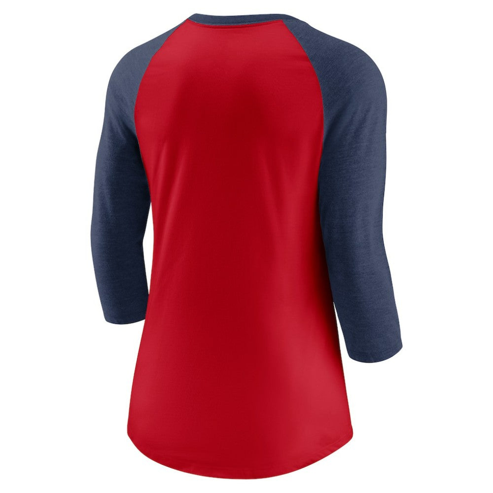 Washington Nationals Nike Women's Next Up Tri-Blend Raglan 3/4-Sleeve T-Shirt | MLB Shop