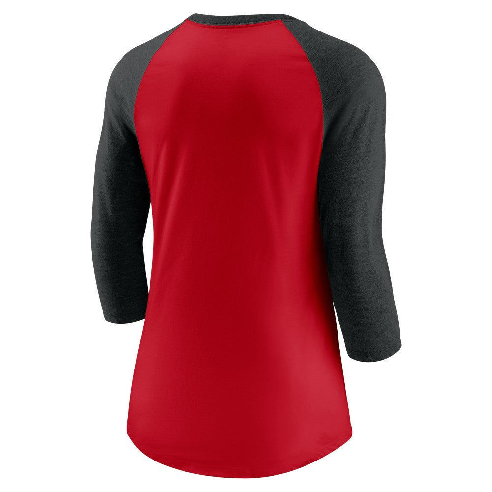 Cincinnati Reds Nike Women's Next Up Tri-Blend Raglan 3/4-Sleeve T-Shirt | MLB On Sale