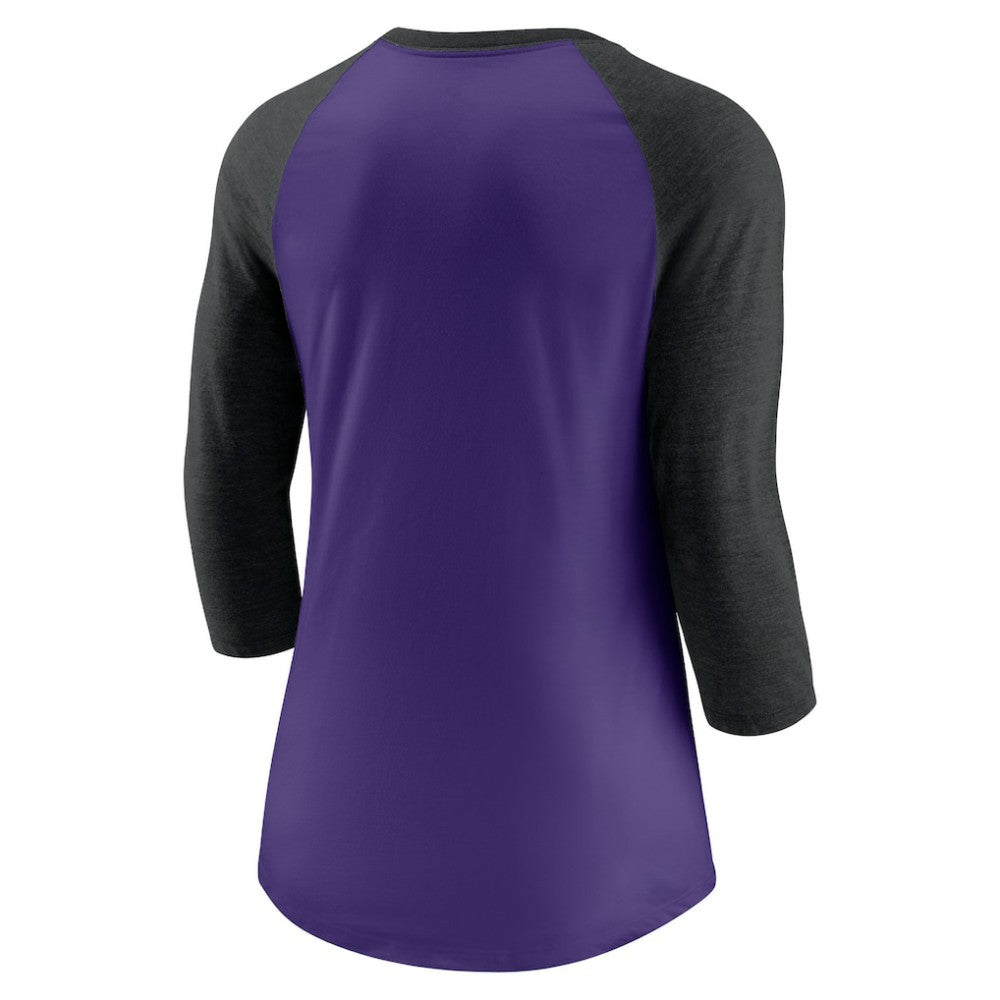 Colorado Rockies Nike Women's Next Up Tri-Blend Raglan 3/4-Sleeve T-Shirt | MLB Outlet