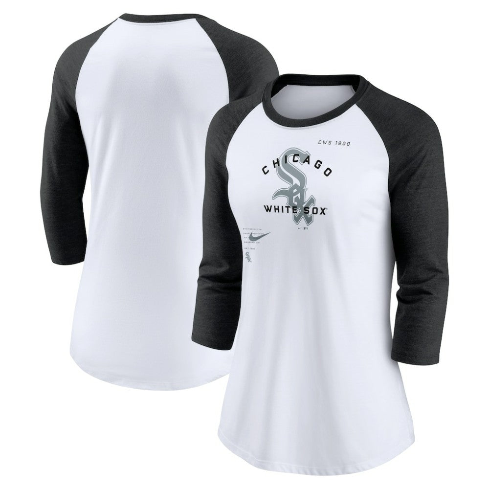Chicago White Sox Nike Women's Next Up Tri-Blend Raglan 3/4-Sleeve T-Shirt | MLB Near me