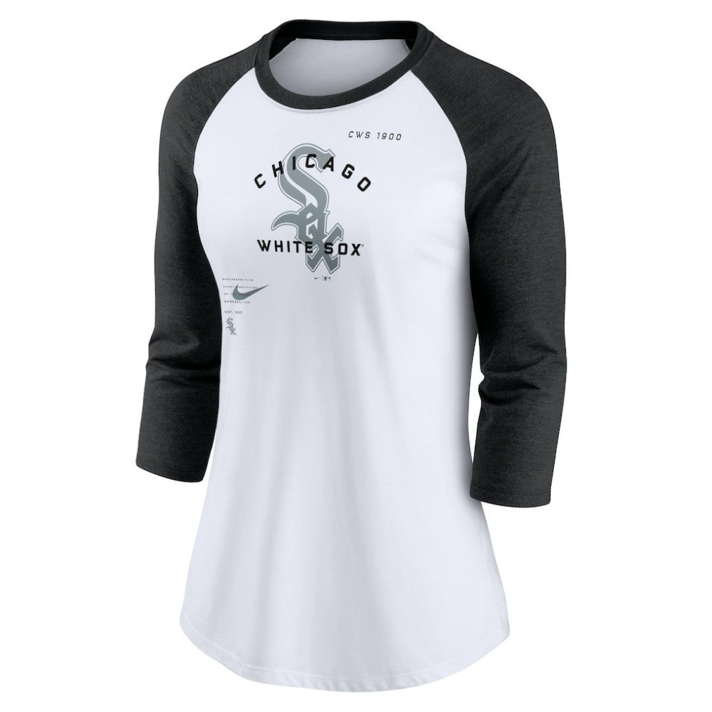 Chicago White Sox Nike Women's Next Up Tri-Blend Raglan 3/4-Sleeve T-Shirt | MLB Near me