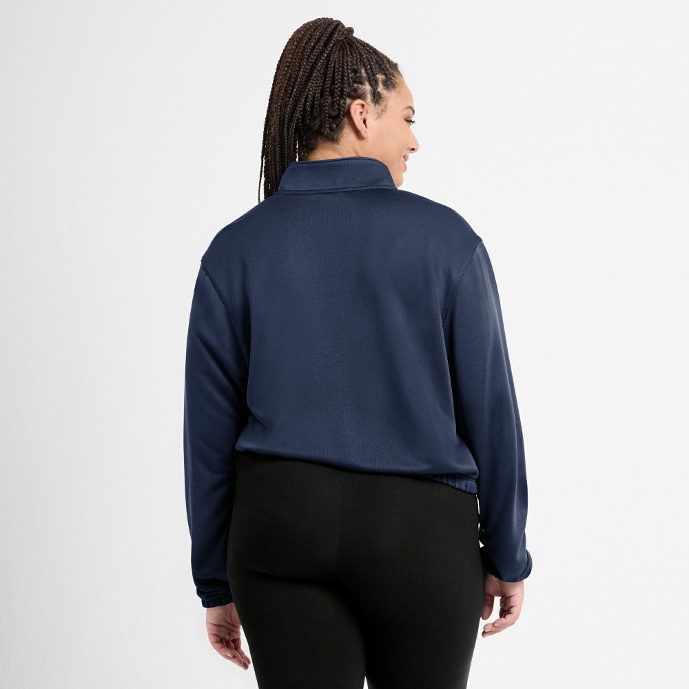 Houston Astros Nike Women's Rewind Splice Half-Zip Semi-Cropped Bubble Hem Sweatshirt | MLB Discount