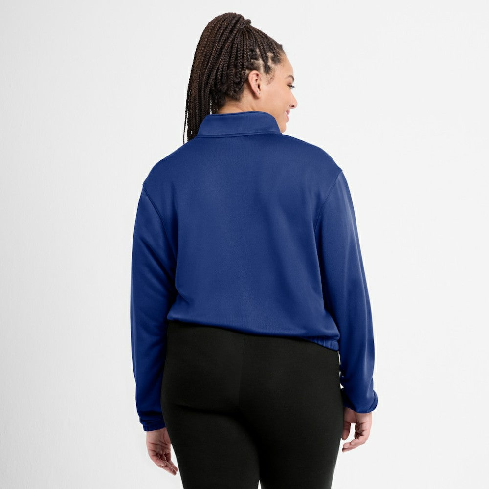 Milwaukee Brewers Nike Women's Rewind Splice Half-Zip Semi-Cropped Bubble Hem Sweatshirt | MLB Outlet