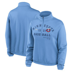 Minnesota Twins Nike Women's Rewind Splice Half-Zip Semi-Cropped Bubble Hem Sweatshirt | MLB Discount