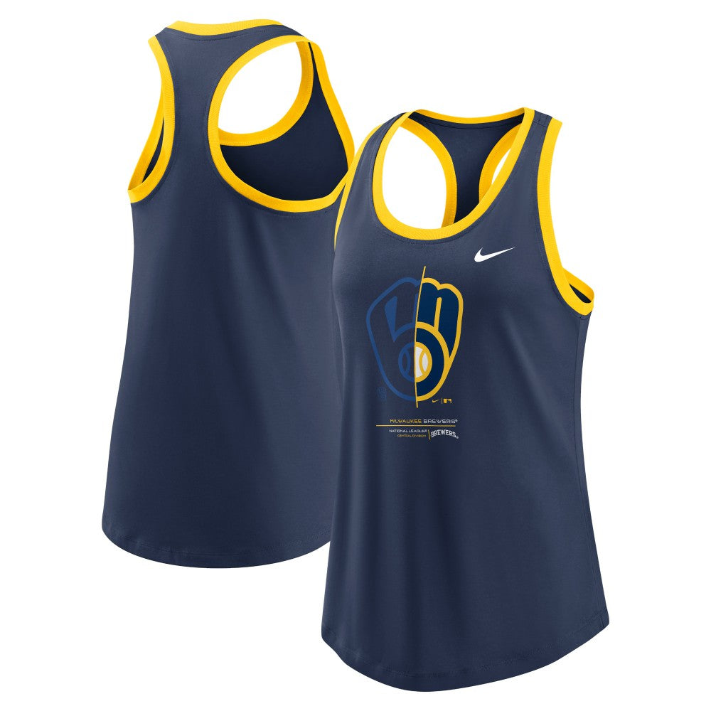 Milwaukee Brewers Nike Women's Tech Tri-Blend Tank Top | MLB For sale