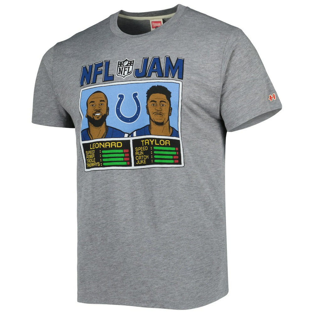 Indianapolis Colts  Jonathan Taylor & Shaquille Leonard  Homage Unisex NFL Jam Tri-Blend T-Shirt
