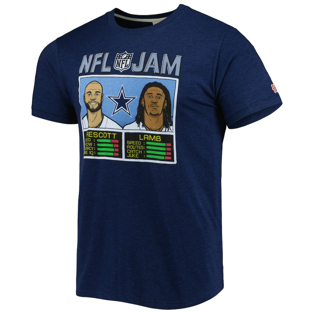 Dallas Cowboys  CeeDee Lamb & Dak Prescott  Homage Unisex NFL Jam Tri-Blend T-Shirt