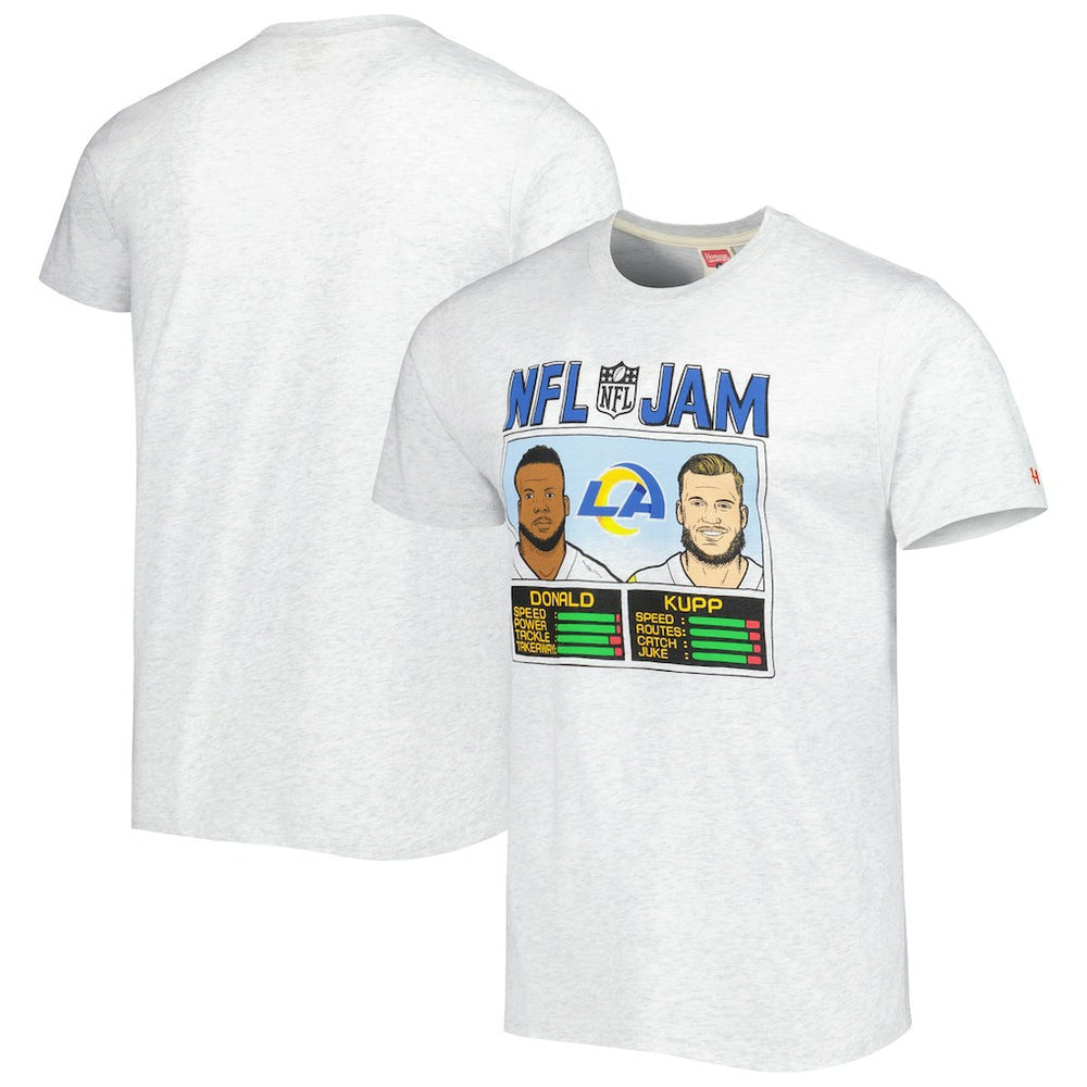 Los Angeles Rams  Aaron Donald & Cooper Kupp  Homage Unisex NFL Jam Tri-Blend T-Shirt