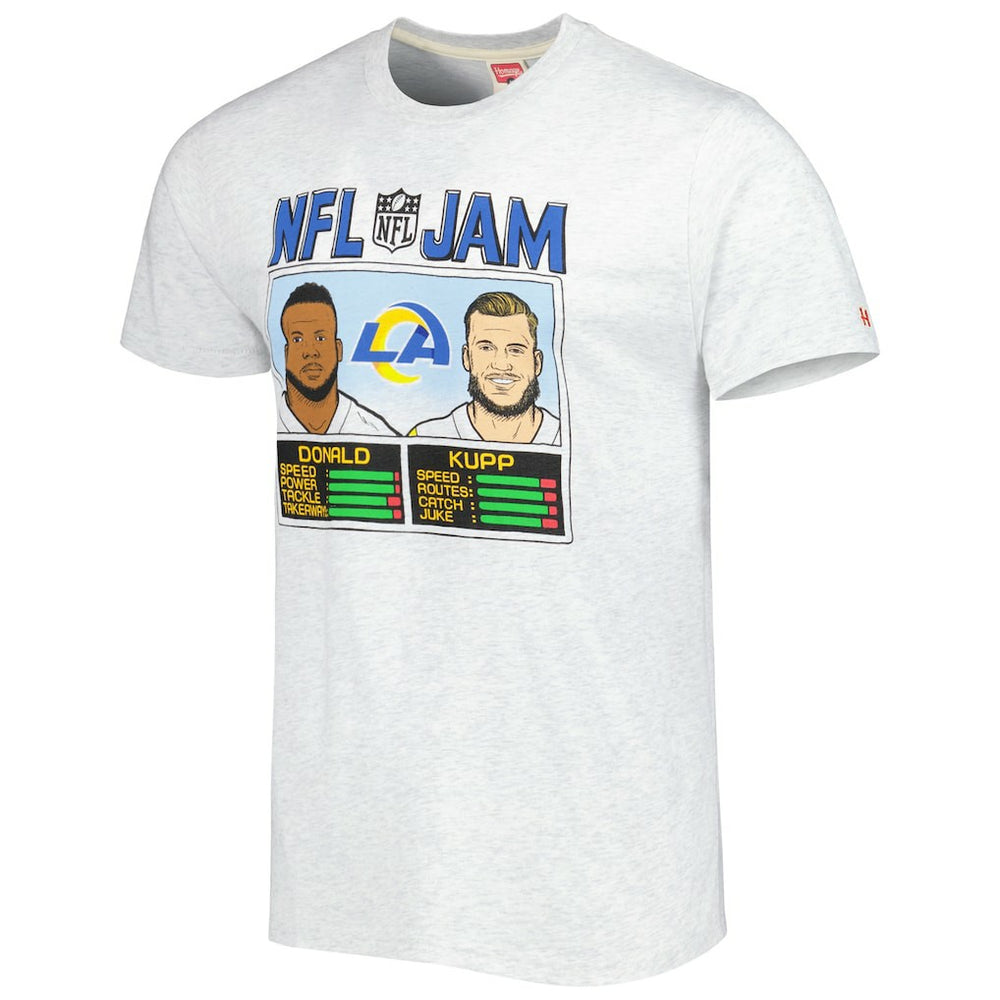 Los Angeles Rams  Aaron Donald & Cooper Kupp  Homage Unisex NFL Jam Tri-Blend T-Shirt