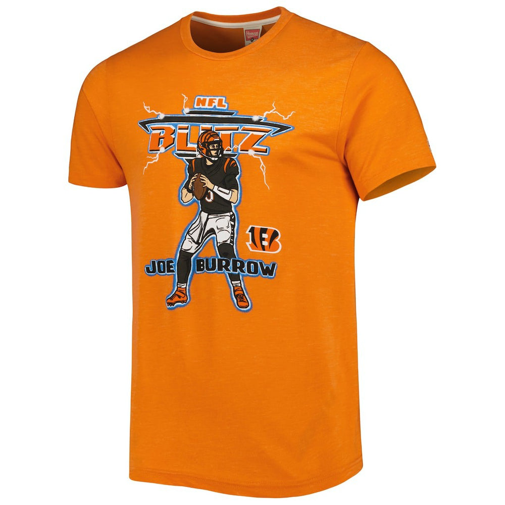 Cincinnati Bengals  Joe Burrow  Homage Unisex NFL Blitz Player Tri-Blend T-Shirt